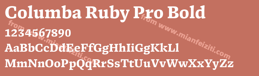 Columba Ruby Pro Bold预览图1 Columba Ruby Pro Bold预览图1
