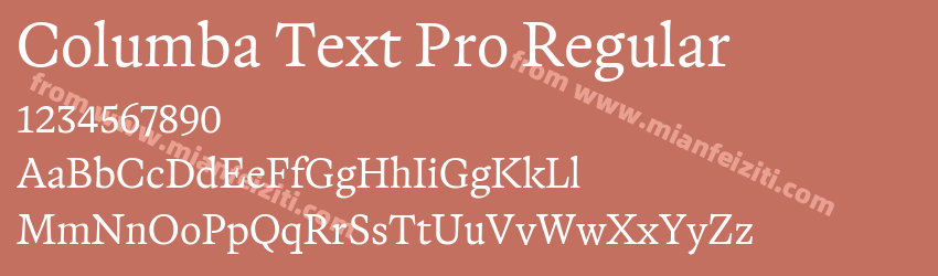 Columba Text Pro Regular预览图1 Columba Text Pro Regular预览图1