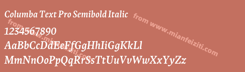 Columba Text Pro Semibold Italic预览图1 Columba Text Pro Semibold Italic预览图1