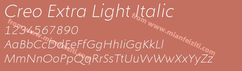 Creo Extra Light Italic预览图1 Creo Extra Light Italic预览图1
