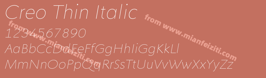 Creo Thin Italic预览图1 Creo Thin Italic预览图1