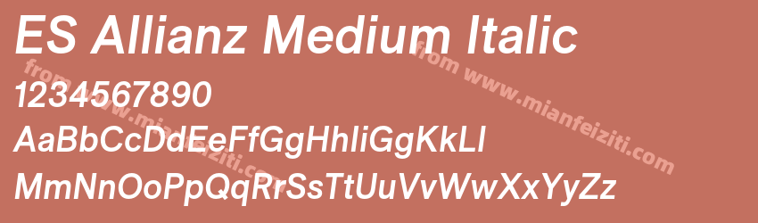 ES Allianz Medium Italic预览图1 ES Allianz Medium Italic预览图1