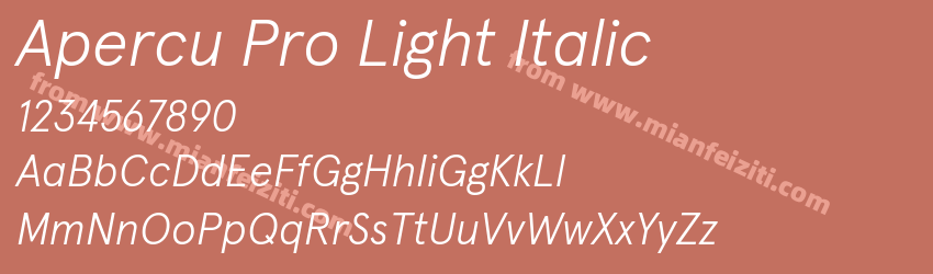 Apercu Pro Light Italic预览图1 Apercu Pro Light Italic预览图1