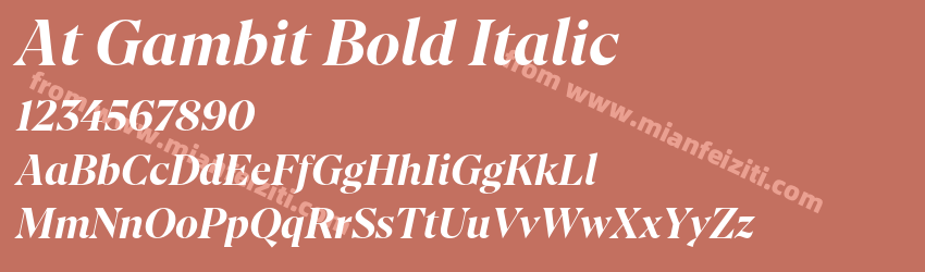 At Gambit Bold Italic预览图1
