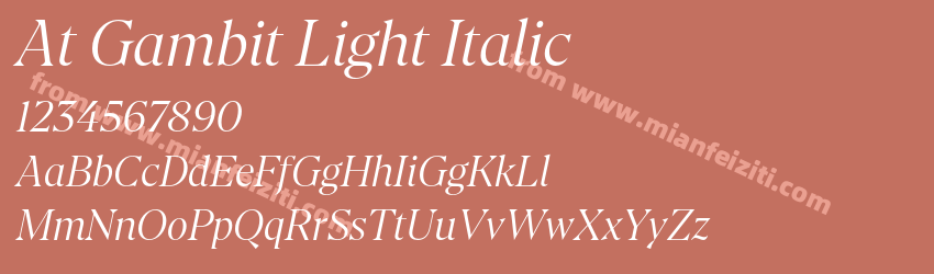 At Gambit Light Italic预览图1