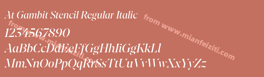 At Gambit Stencil Regular Italic预览图1 At Gambit Stencil Regular Italic预览图1