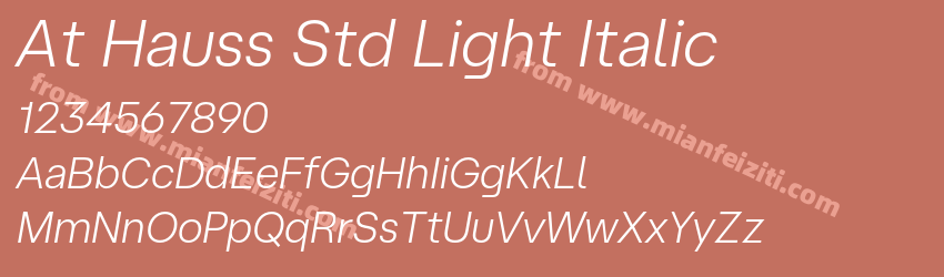 At Hauss Std Light Italic预览图1 At Hauss Std Light Italic预览图1