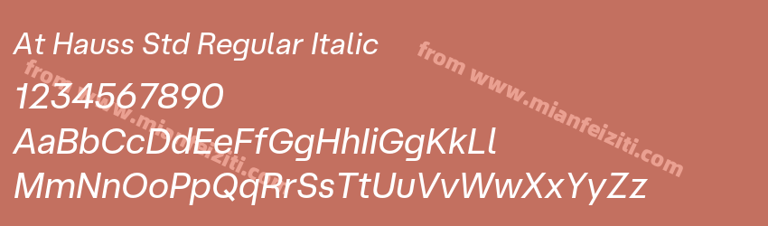 At Hauss Std Regular Italic预览图1 At Hauss Std Regular Italic预览图1