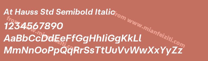 At Hauss Std Semibold Italic预览图1 At Hauss Std Semibold Italic预览图1