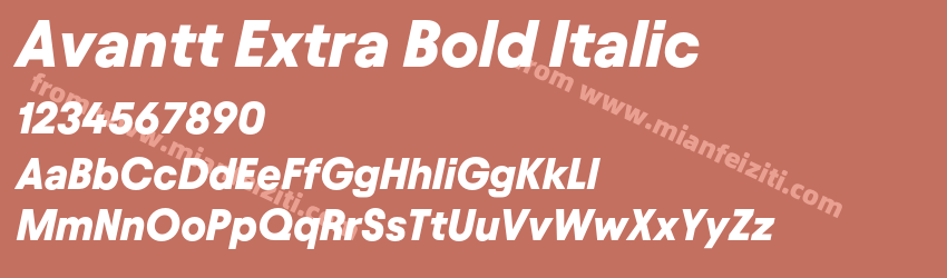 Avantt Extra Bold Italic预览图1 Avantt Extra Bold Italic预览图1