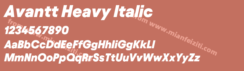 Avantt Heavy Italic预览图1 Avantt Heavy Italic预览图1