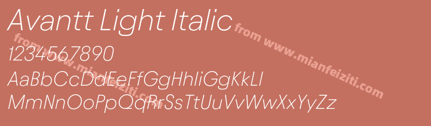 Avantt Light Italic预览图1 Avantt Light Italic预览图1