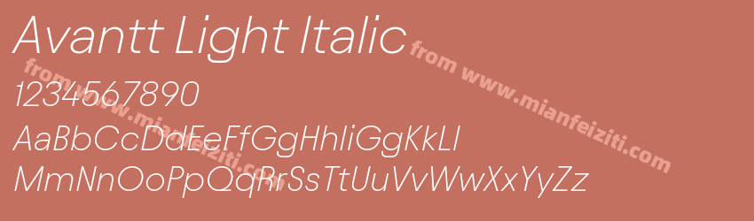Avantt Light Italic预览图1 Avantt Light Italic预览图1