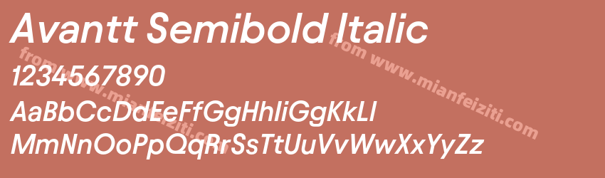 Avantt Semibold Italic预览图1 Avantt Semibold Italic预览图1
