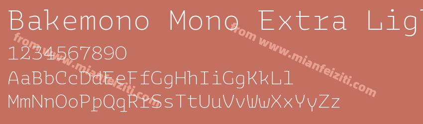 Bakemono Mono Extra Light预览图1 Bakemono Mono Extra Light预览图1