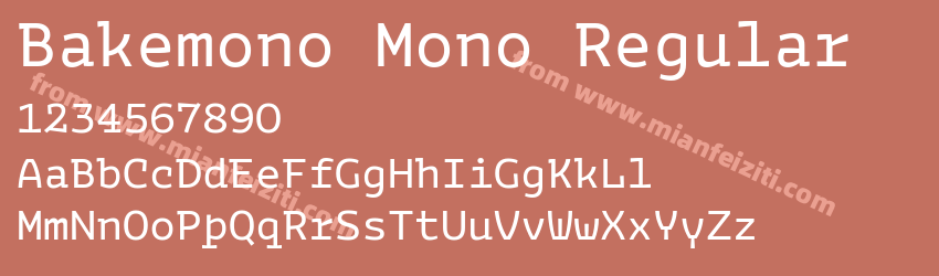 Bakemono Mono Regular预览图1 Bakemono Mono Regular预览图1