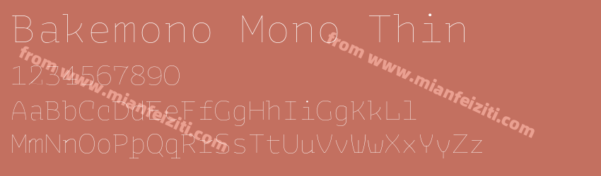 Bakemono Mono Thin预览图1 Bakemono Mono Thin预览图1