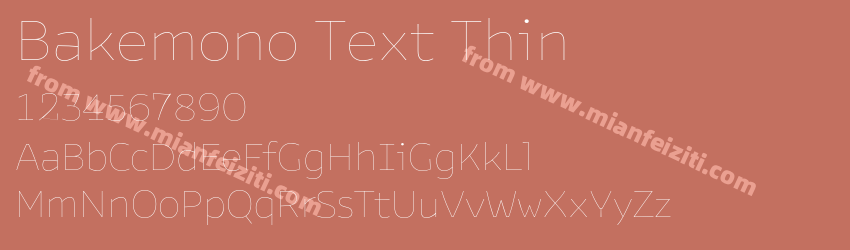 Bakemono Text Thin预览图1 Bakemono Text Thin预览图1