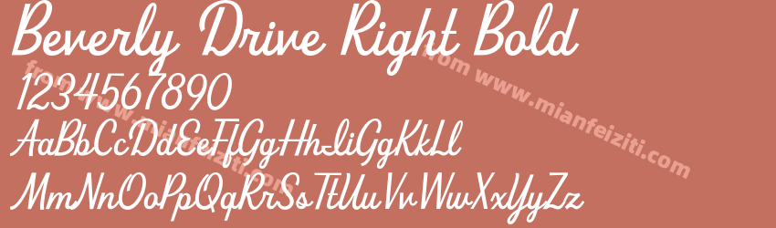 Beverly Drive Right Bold预览图1 Beverly Drive Right Bold预览图1