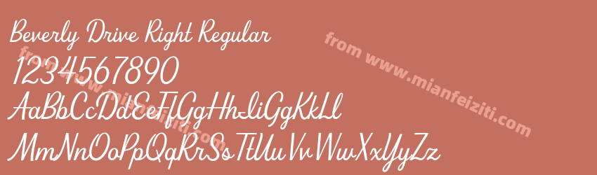 Beverly Drive Right Regular预览图1 Beverly Drive Right Regular预览图1