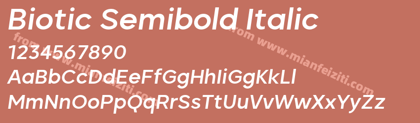 Biotic Semibold Italic预览图1
