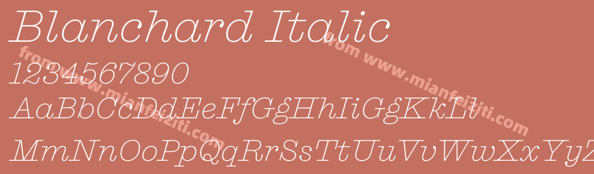 Blanchard Italic预览图1 Blanchard Italic预览图1