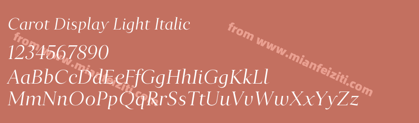 Carot Display Light Italic预览图1