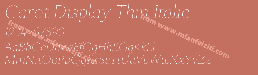 Carot Display Thin Italic预览图1 Carot Display Thin Italic预览图1