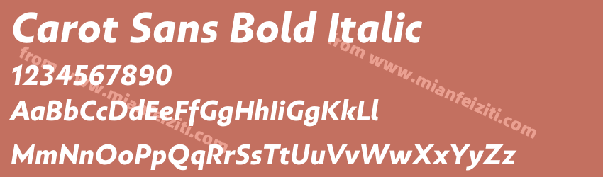 Carot Sans Bold Italic预览图1 Carot Sans Bold Italic预览图1
