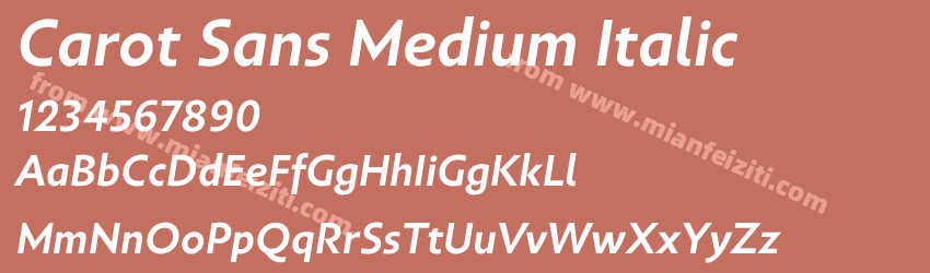 Carot Sans Medium Italic预览图1 Carot Sans Medium Italic预览图1
