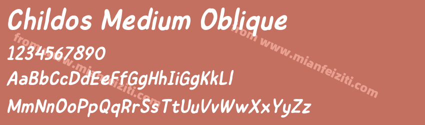 Childos Medium Oblique预览图1