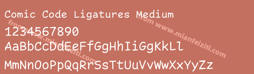 Comic Code Ligatures Medium预览图1 Comic Code Ligatures Medium预览图1