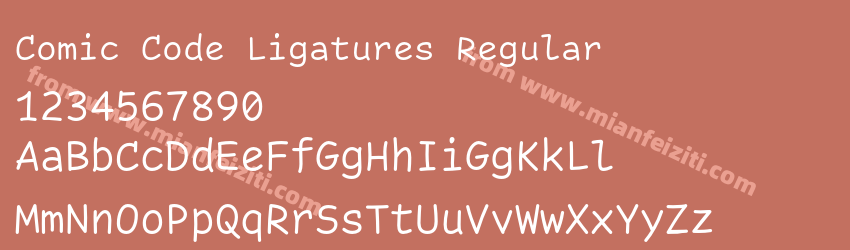 Comic Code Ligatures Regular预览图1 Comic Code Ligatures Regular预览图1