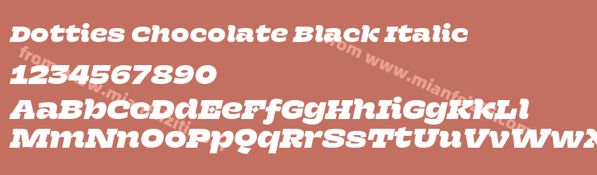 Dotties Chocolate Black Italic预览图1 Dotties Chocolate Black Italic预览图1