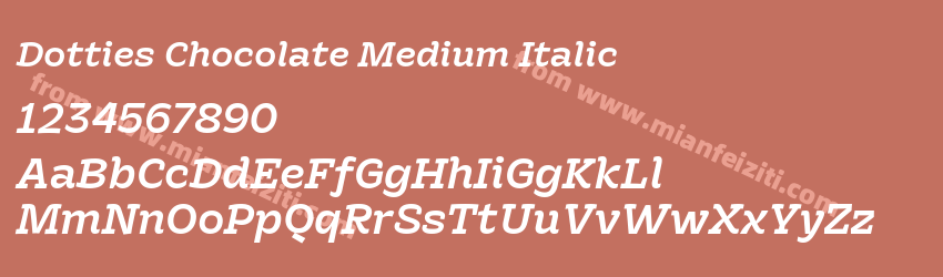 Dotties Chocolate Medium Italic预览图1