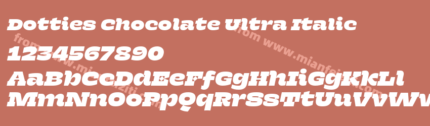 Dotties Chocolate Ultra Italic预览图1 Dotties Chocolate Ultra Italic预览图1