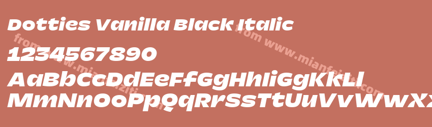 Dotties Vanilla Black Italic预览图1 Dotties Vanilla Black Italic预览图1