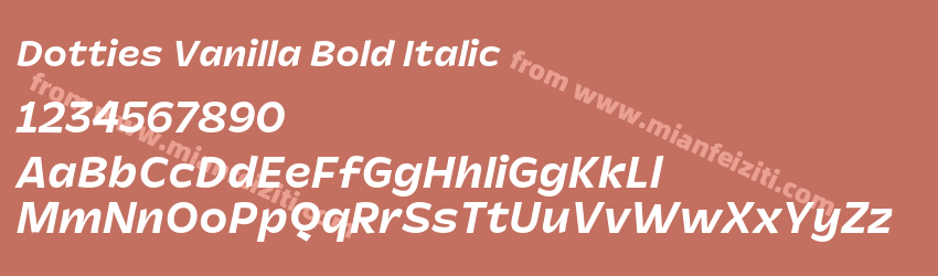 Dotties Vanilla Bold Italic预览图1 Dotties Vanilla Bold Italic预览图1
