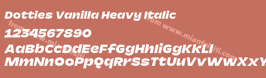 Dotties Vanilla Heavy Italic预览图1 Dotties Vanilla Heavy Italic预览图1