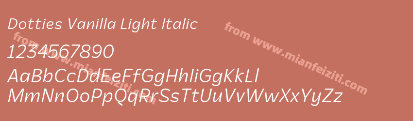 Dotties Vanilla Light Italic预览图1 Dotties Vanilla Light Italic预览图1