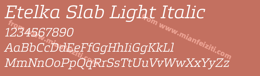 Etelka Slab Light Italic预览图1