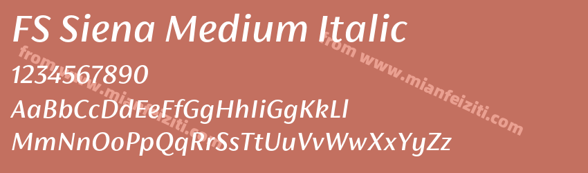 FS Siena Medium Italic预览图1 FS Siena Medium Italic预览图1