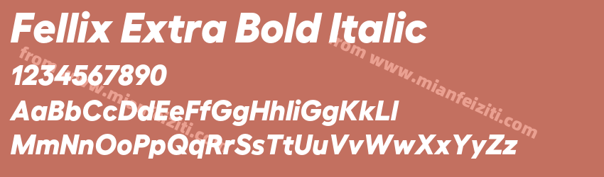 Fellix Extra Bold Italic预览图1 Fellix Extra Bold Italic预览图1