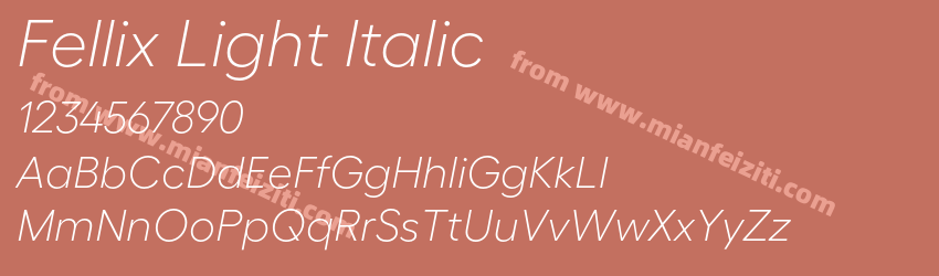 Fellix Light Italic预览图1 Fellix Light Italic预览图1