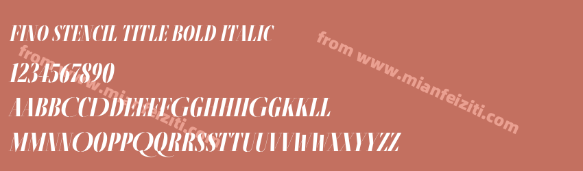 Fino Stencil Title Bold Italic预览图1 Fino Stencil Title Bold Italic预览图1