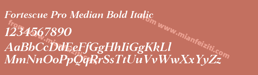 Fortescue Pro Median Bold Italic预览图1