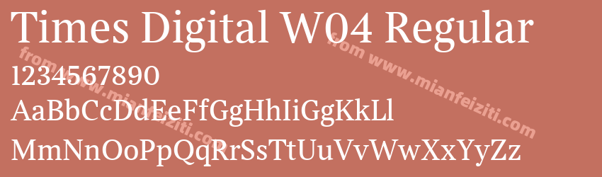 Times Digital W04 Regular预览图1 Times Digital W04 Regular预览图1