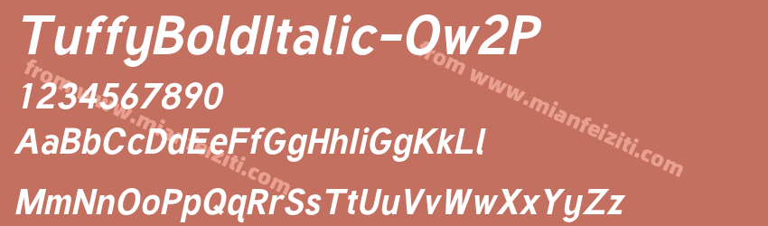 TuffyBoldItalic-Ow2P字体预览