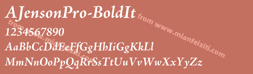 AJensonPro-BoldIt字体预览
