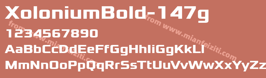 XoloniumBold-147g字体预览